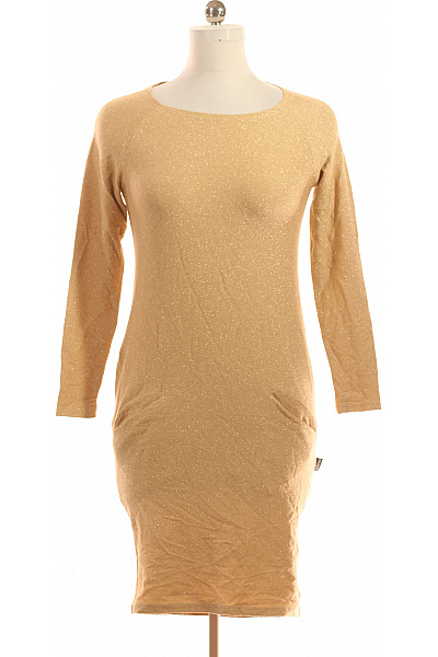 Tričkové  Šaty Zlaté Second hand Vel. XS