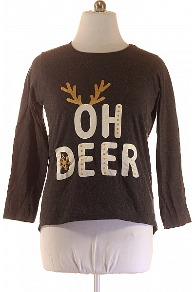 Dámské Tričko Šedé Second hand Vel. XL