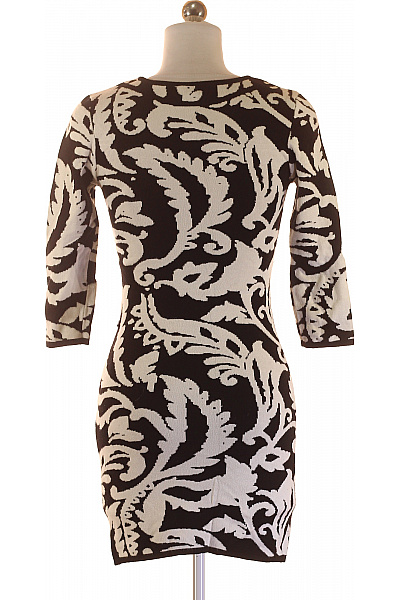  Šaty Pletené Černobílé Amisu Vel. 36