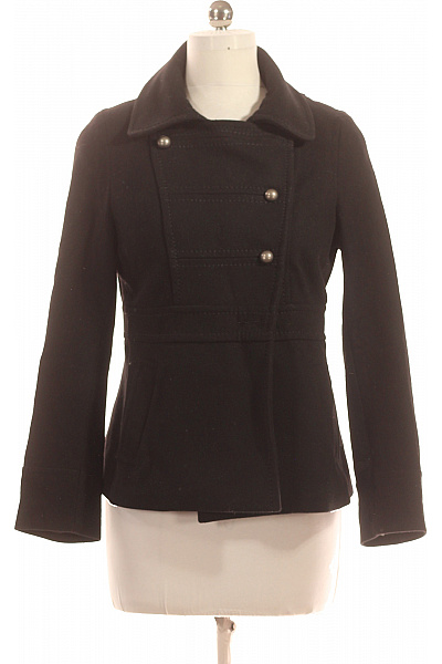 Dámský Kabát Černý Second hand Vel. 38