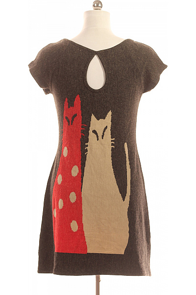  Šaty Pletené Hnědé Lavand. Second hand Vel. L