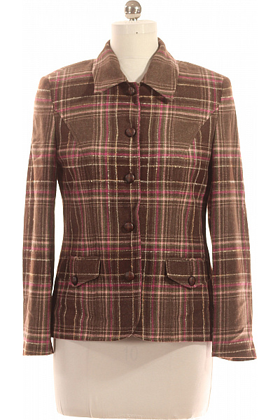 Dámský Kabát Vlněný Barevný Second hand Vel. 38