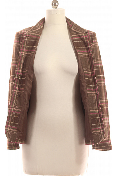 Dámský Kabát Vlněný Barevný Second hand Vel. 38