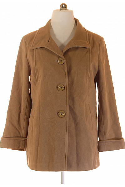 Dámský Kabát Vlněný Hnědý Vel. 46
