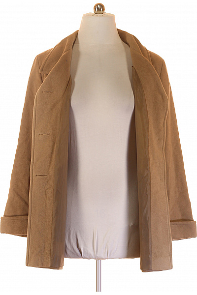 Dámský Kabát Vlněný Hnědý Vel. 46