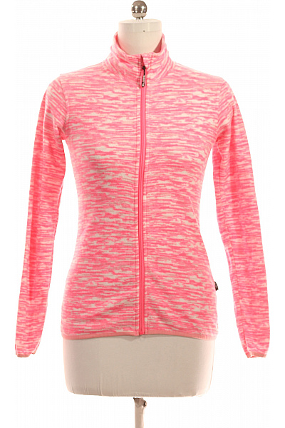 Dámská polyesterová mikina růžová melír sportovní na zip Vel. M | Unimoda | obrázek 2