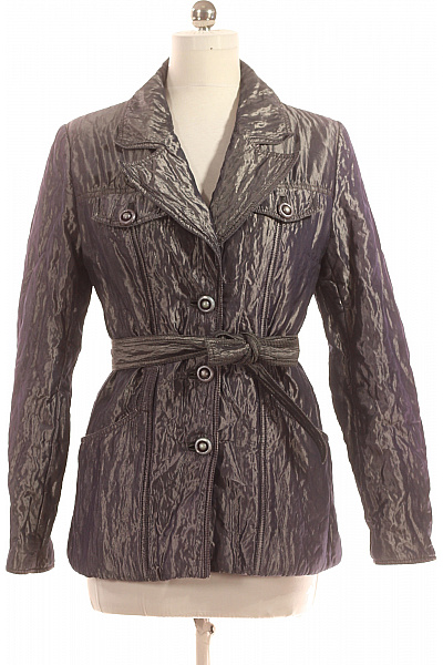 Krátký Dámský Kabát Šedý Second hand Vel. M