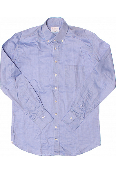 Pánská Košile Jednobarevná Modrá Second hand Vel. 40