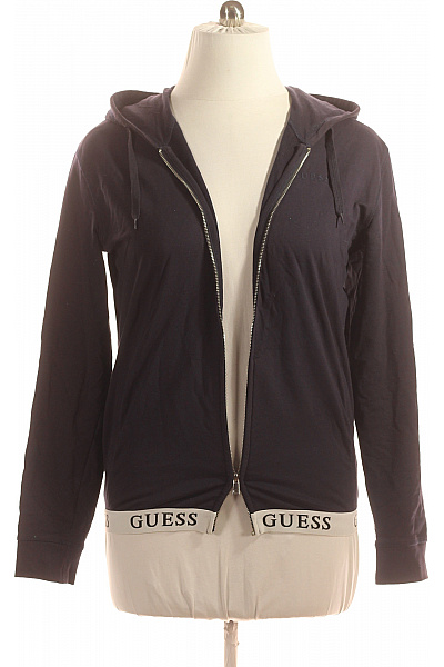 Guess Pánská Mikina Na Zip Modrá Second Hand Vel. M