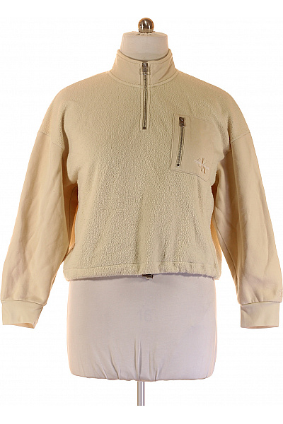 Dámská Mikina Bez Zapínání Béžová Calvin Klein Vel. L