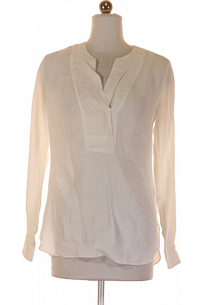  Halenka Jednobarevná Hedvábná Bílá Vel. 40