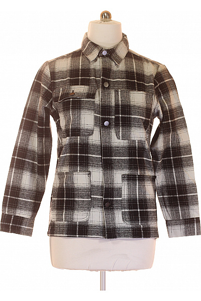 Pánský Kabát Černobílý BRAVE SOUL Second Hand Vel. M