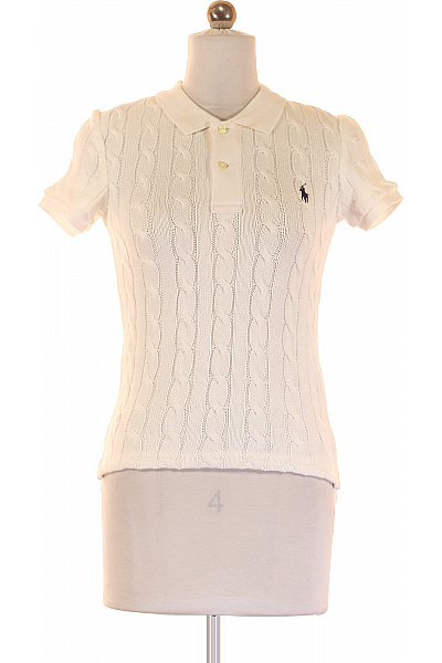  Halenka Pletená Bílá Ralph Lauren Vel. S