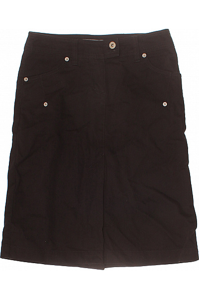 Pietro Filipi Dámská černá džínová sukně ke kolenům s kapsami rovná Velikost 34 | Pietro Filipi | obrázek 2