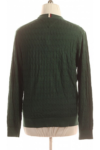 TOMMY HILFIGER Pánský Svetr Vlněný Zelený Vel. XL