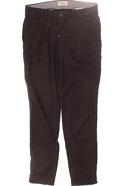 Dámské Chino Kalhoty Lněné Černé Vel. 48