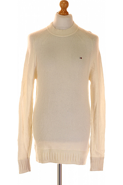Pánský Svetr Vlněný Bílý TOMMY HILFIGER Vel. M