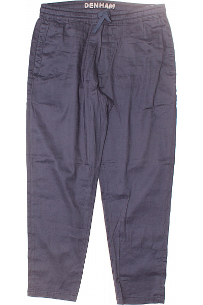 Pánské Kalhoty Rovné Modré Denham Vel. L