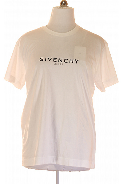 GIVENCHY Pánské Tričko S Potiskem Bílé Second Hand Vel. L