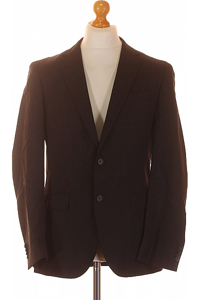 Pánské Sako Vlněné Černé Hugo Boss Second hand Vel. 50
