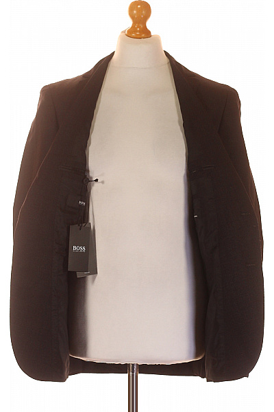 Pánské Sako Vlněné Černé Hugo Boss Second hand Vel. 50