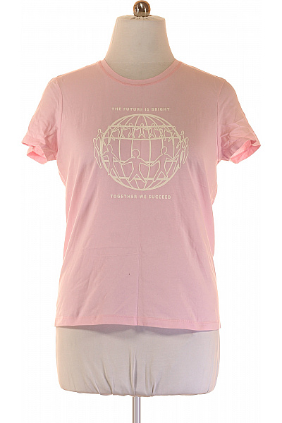 TOMMY HILFIGER Dámské Tričko S Potiskem Růžové Vel. XXL