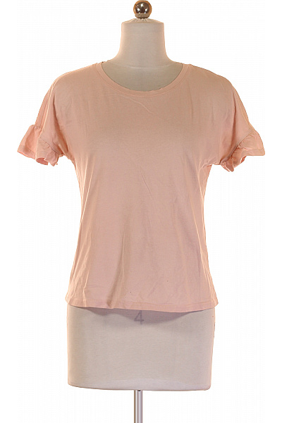 Jednoduché Dámské Tričko Růžové Second hand Vel. S