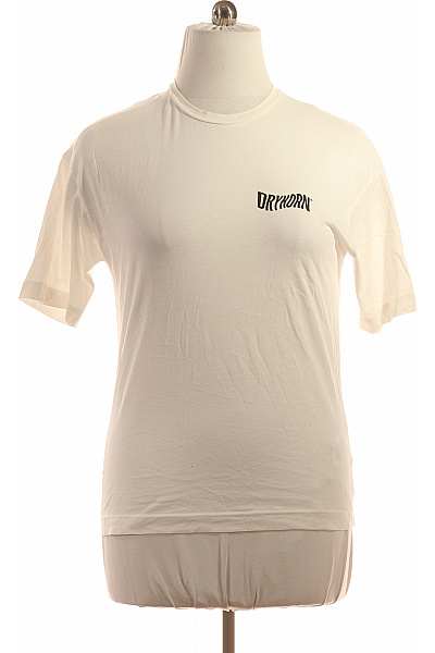 Pánské Tričko s Potiskem Bílé DRYKORN Second hand Vel. S