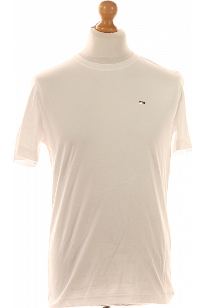 Jednoduché Pánské Tričko Bílé TOMMY HILFIGER Vel. S
