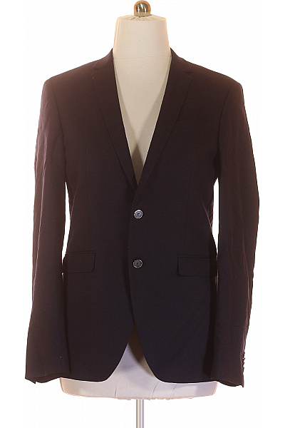 Společenské Pánské Sako Vlněné Modré DANIEL HECHTER