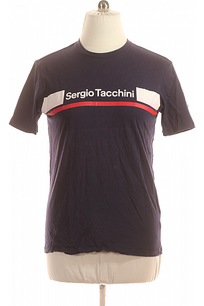 Pánské Tričko S Potiskem Modré Vel. L