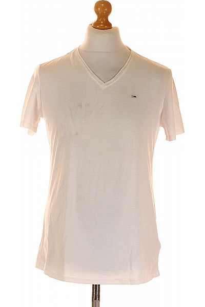 TOMMY HILFIGER Pánské Tričko Bílé Second Hand Vel. M