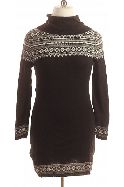  Šaty Pletené Černobílé Vel. L