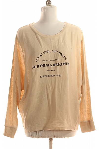 Liv Bergen Dámské Tričko s Potiskem Béžové Vel. S