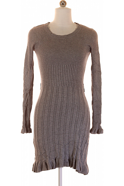 Pletené šaty Vlněné Šedé Second hand Vel. S/M