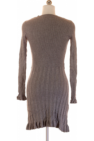 Pletené šaty Vlněné Šedé Second hand Vel. S/M