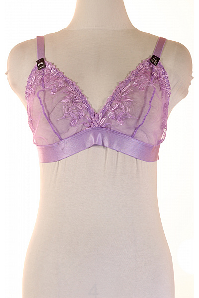 ETAM Dámská Krajková Průsvitná Braletová Podprsenka Trojúhelníková Fialová Velikost 80D