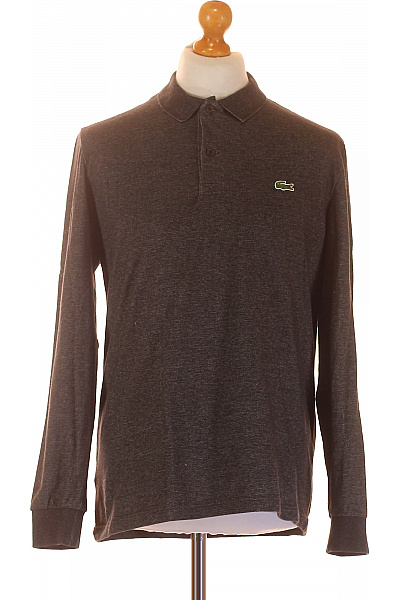 LACOSTE Pánské Tričko s Límečkem Šedé Vel. M