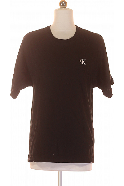 Pánské Tričko s Potiskem Černé Calvin Klein Second hand Vel. S