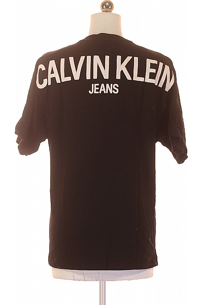 Pánské Tričko s Potiskem Černé Calvin Klein Second hand Vel. S