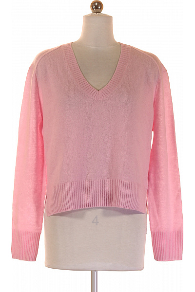 Dámský Pulovr Vlněný Růžový Second hand Vel. XS