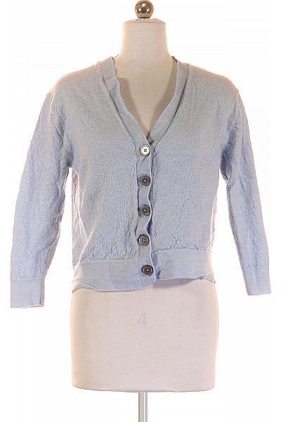 Dámský Cardigan Vlněný Modrý Vel. 44