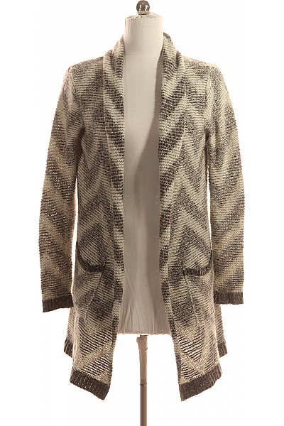 Dámský Cardigan Černobílý Second hand Vel. M