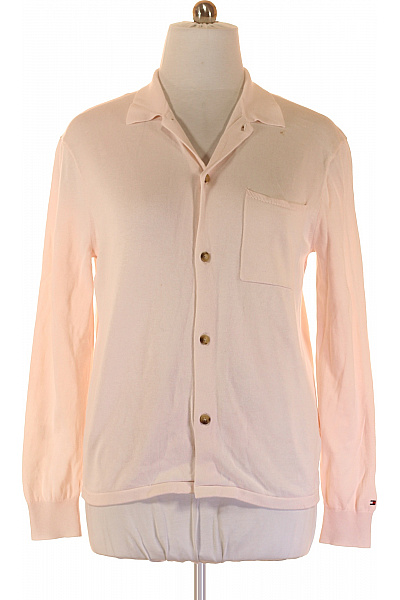 TOMMY HILFIGER Pánský Svetr Růžový Second Hand Vel. M