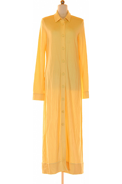 JIL SANDER Košilové  Šaty Žluté Second hand Vel. 38