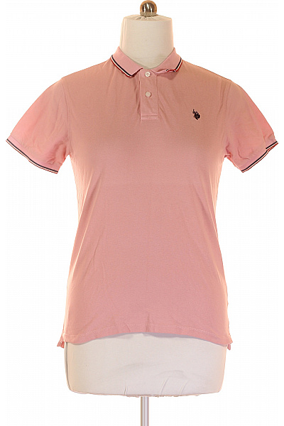 U.S.POLO ASSN. Pánské Tričko s Límečkem Růžové Vel. L