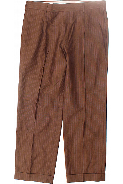 Pánské Kalhoty Vlněné Hnědé PT TORINO  Second hand Vel. 52