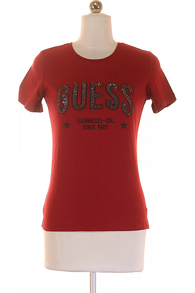 Guess Dámské Tričko s Potiskem Červené Vel. XS