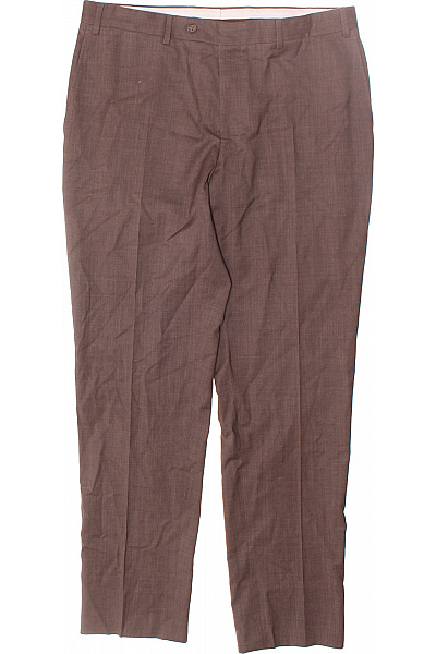 CANALI Pánské Kalhoty Vlněné Hnědé Vel. 50