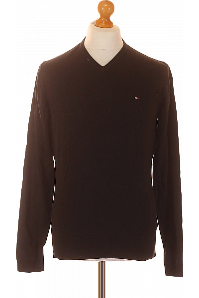 TOMMY HILFIGER Jednoduché Pánské Tričko Černé Vel. S